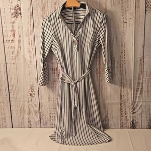 Mlle Gabrielle Blouson Sleeve Stripe Design Dress